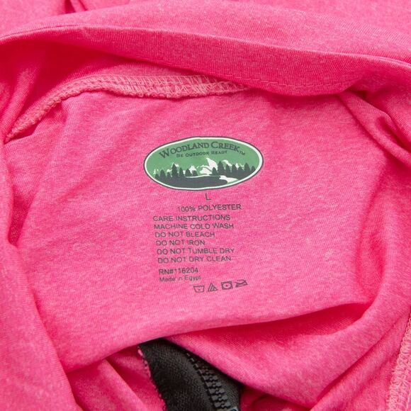 Woodland Creek Women's Quarter Zip Long Sleeve Performance Shirt in Pink, Large - Picture 4 of 4